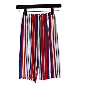 NWT Il Gulfo Striped Capri Rayon Festive 4th Of July Pants Girls 8